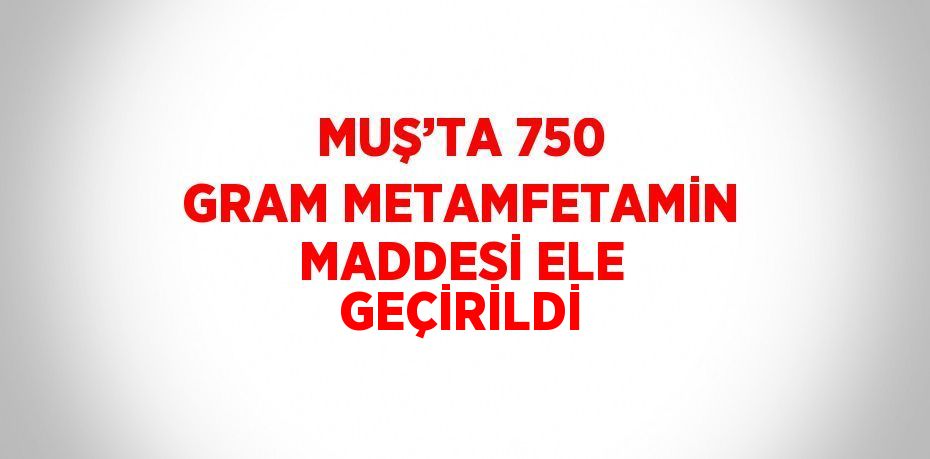 MUŞ’TA 750 GRAM METAMFETAMİN MADDESİ ELE GEÇİRİLDİ