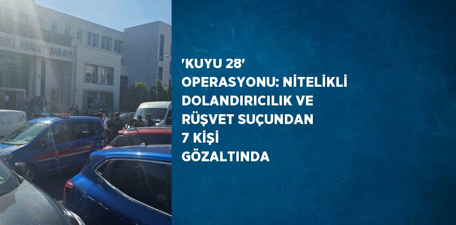 'KUYU 28' OPERASYONU: NİTELİKLİ DOLANDIRICILIK VE RÜŞVET SUÇUNDAN 7 KİŞİ GÖZALTINDA