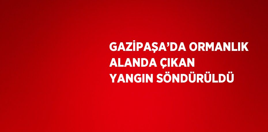 GAZİPAŞA’DA ORMANLIK ALANDA ÇIKAN YANGIN SÖNDÜRÜLDÜ