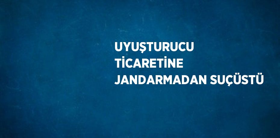 UYUŞTURUCU TİCARETİNE JANDARMADAN SUÇÜSTÜ