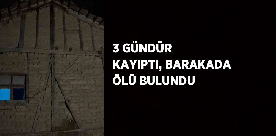 3 GÜNDÜR KAYIPTI, BARAKADA ÖLÜ BULUNDU