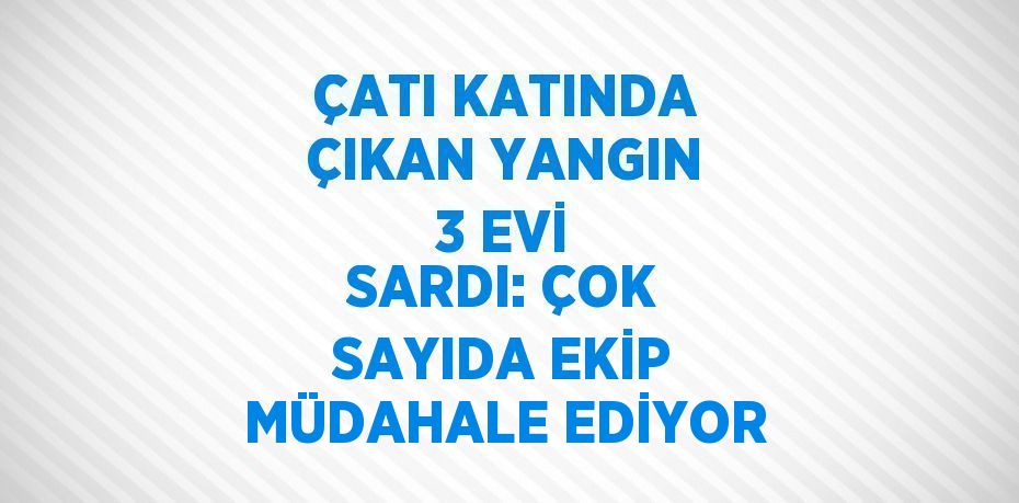 ÇATI KATINDA ÇIKAN YANGIN 3 EVİ SARDI: ÇOK SAYIDA EKİP MÜDAHALE EDİYOR