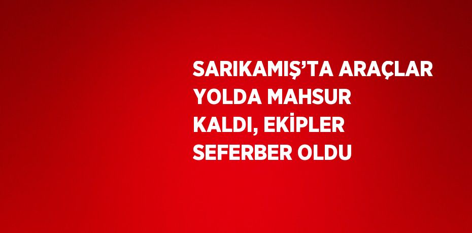 SARIKAMIŞ’TA ARAÇLAR YOLDA MAHSUR KALDI, EKİPLER SEFERBER OLDU