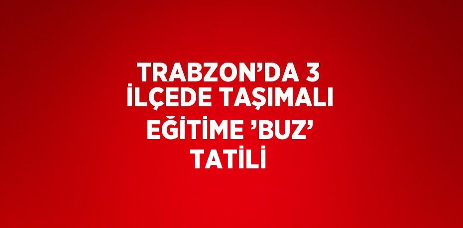 TRABZON’DA 3 İLÇEDE TAŞIMALI EĞİTİME ’BUZ’ TATİLİ