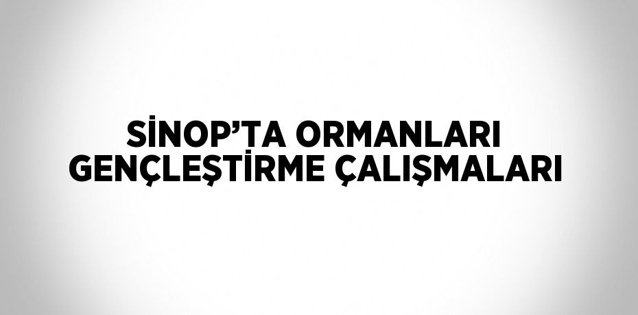 SİNOP’TA ORMANLARI GENÇLEŞTİRME ÇALIŞMALARI