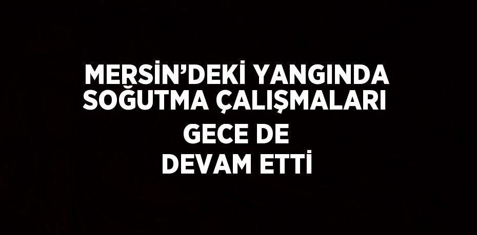 MERSİN’DEKİ YANGINDA SOĞUTMA ÇALIŞMALARI GECE DE DEVAM ETTİ