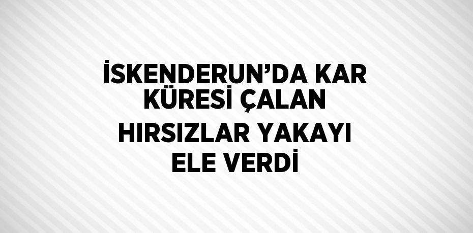 İSKENDERUN’DA KAR KÜRESİ ÇALAN HIRSIZLAR YAKAYI ELE VERDİ