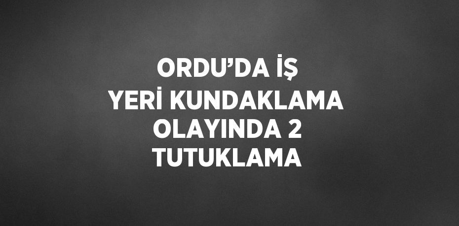 ORDU’DA İŞ YERİ KUNDAKLAMA OLAYINDA 2 TUTUKLAMA