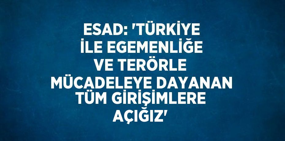 ESAD: 'TÜRKİYE İLE EGEMENLİĞE VE TERÖRLE MÜCADELEYE DAYANAN TÜM GİRİŞİMLERE AÇIĞIZ'