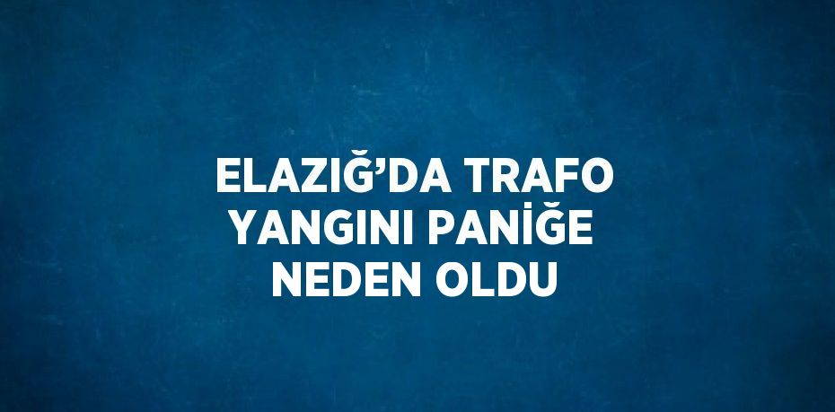 ELAZIĞ’DA TRAFO YANGINI PANİĞE NEDEN OLDU