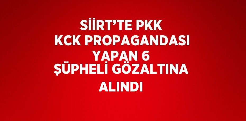 SİİRT’TE PKK KCK PROPAGANDASI YAPAN 6 ŞÜPHELİ GÖZALTINA ALINDI