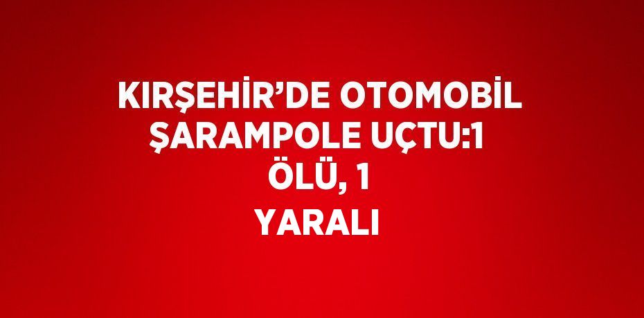 KIRŞEHİR’DE OTOMOBİL ŞARAMPOLE UÇTU:1 ÖLÜ, 1 YARALI