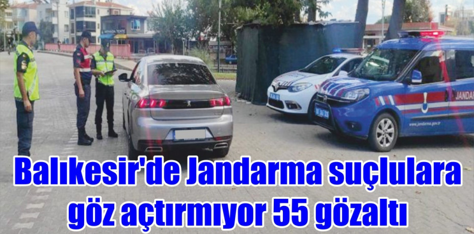 Balıkesir'de Jandarma suçlulara göz açtırmıyor 55 gözaltı