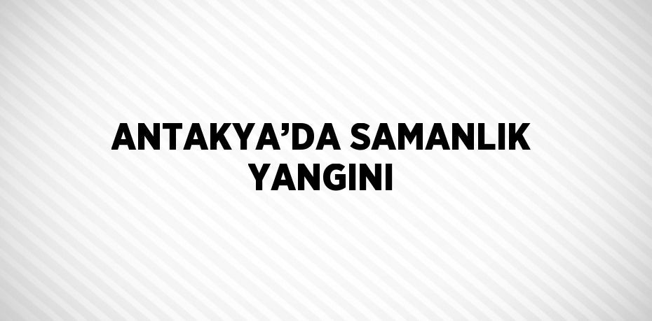 ANTAKYA’DA SAMANLIK YANGINI