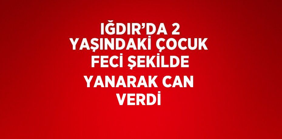 IĞDIR’DA 2 YAŞINDAKİ ÇOCUK FECİ ŞEKİLDE YANARAK CAN VERDİ