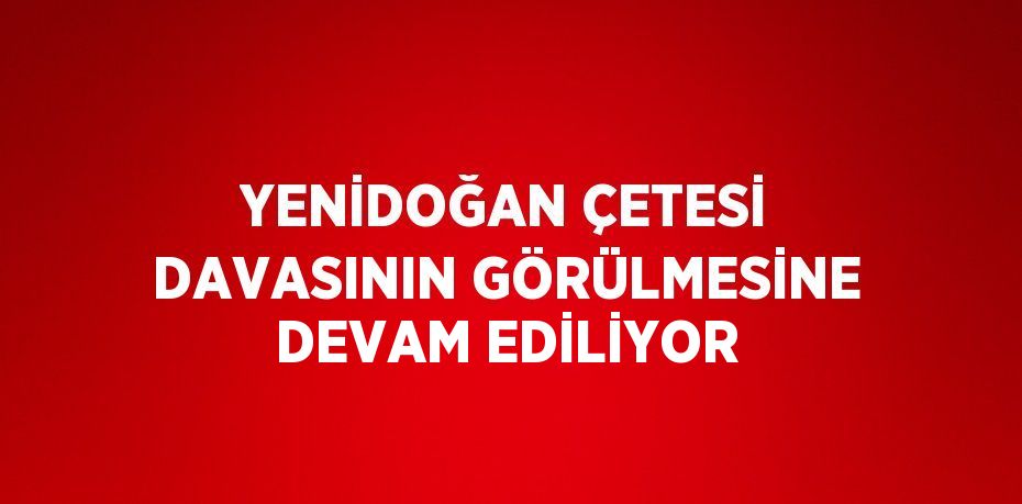 YENİDOĞAN ÇETESİ DAVASININ GÖRÜLMESİNE DEVAM EDİLİYOR