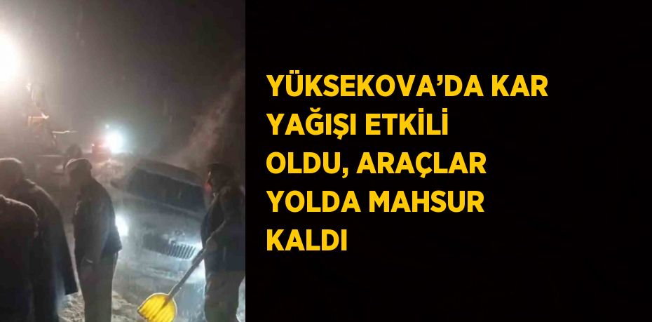 YÜKSEKOVA’DA KAR YAĞIŞI ETKİLİ OLDU, ARAÇLAR YOLDA MAHSUR KALDI