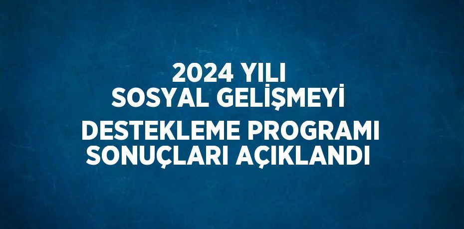 2024 YILI SOSYAL GELİŞMEYİ DESTEKLEME PROGRAMI SONUÇLARI AÇIKLANDI