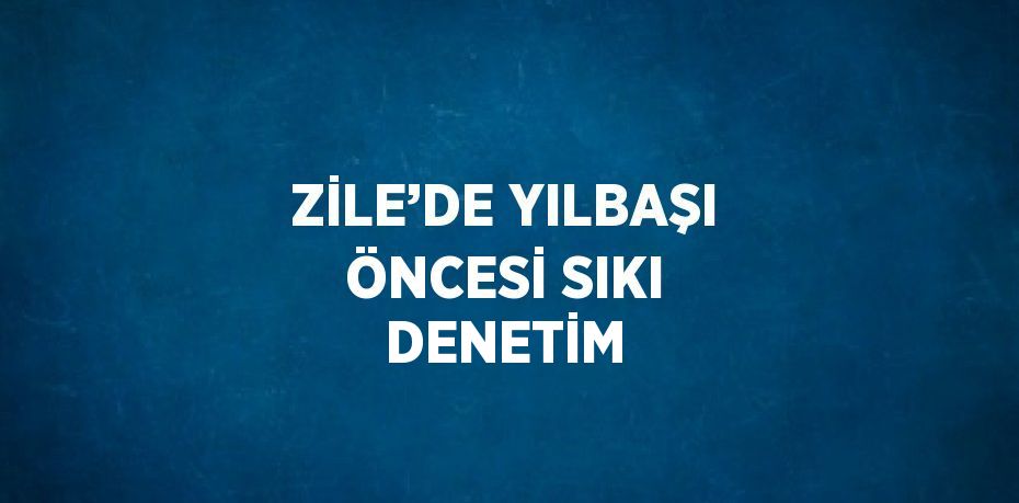 ZİLE’DE YILBAŞI ÖNCESİ SIKI DENETİM