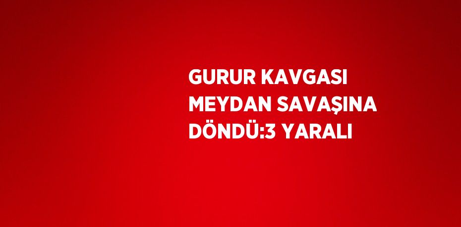 GURUR KAVGASI MEYDAN SAVAŞINA DÖNDÜ:3 YARALI