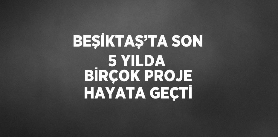 BEŞİKTAŞ’TA SON 5 YILDA BİRÇOK PROJE HAYATA GEÇTİ