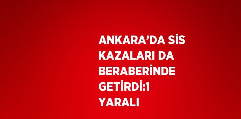 ANKARA’DA SİS KAZALARI DA BERABERİNDE GETİRDİ:1 YARALI