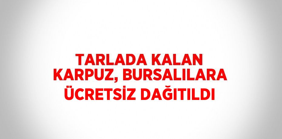 TARLADA KALAN KARPUZ, BURSALILARA ÜCRETSİZ DAĞITILDI