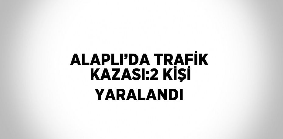 ALAPLI’DA TRAFİK KAZASI:2 KİŞİ YARALANDI