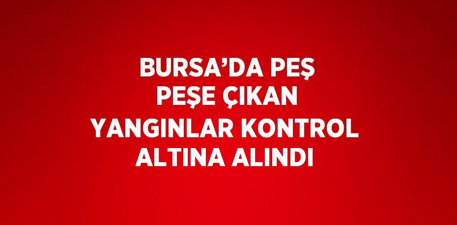 BURSA’DA PEŞ PEŞE ÇIKAN YANGINLAR KONTROL ALTINA ALINDI