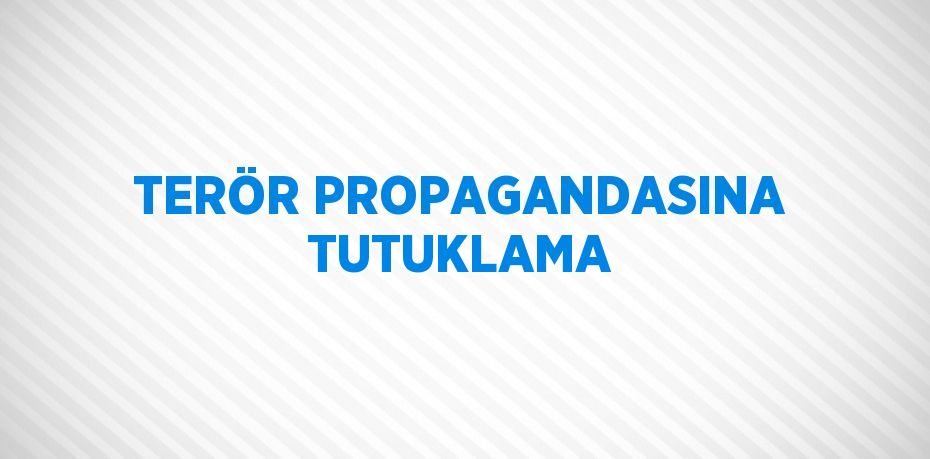 TERÖR PROPAGANDASINA TUTUKLAMA