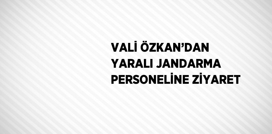 VALİ ÖZKAN’DAN YARALI JANDARMA PERSONELİNE ZİYARET