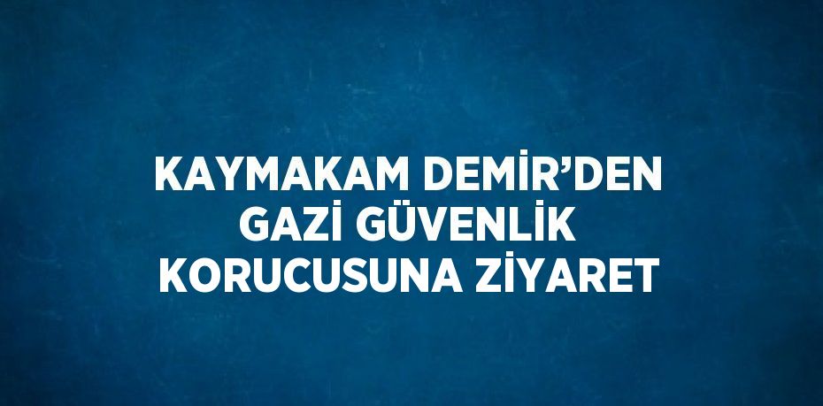 KAYMAKAM DEMİR’DEN GAZİ GÜVENLİK KORUCUSUNA ZİYARET