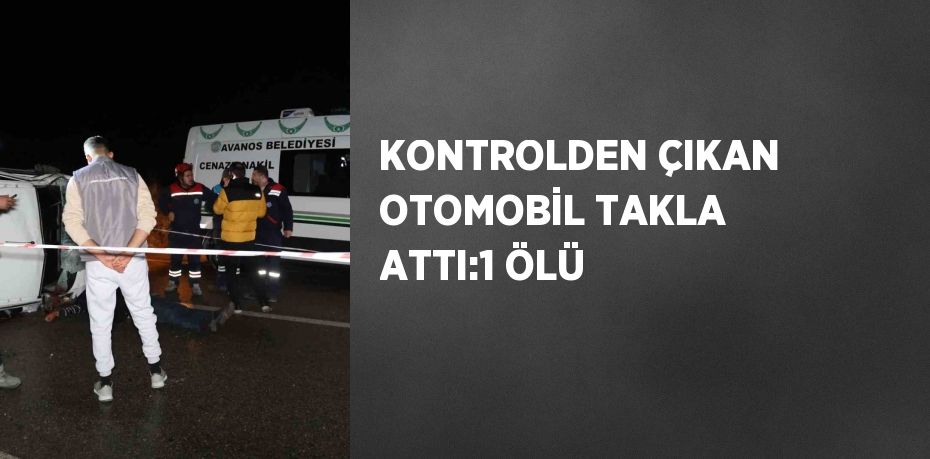 KONTROLDEN ÇIKAN OTOMOBİL TAKLA ATTI:1 ÖLÜ