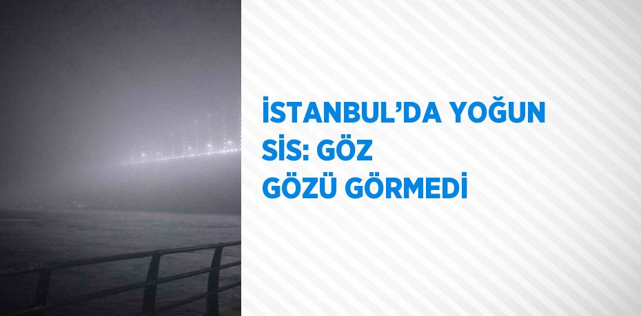 İSTANBUL’DA YOĞUN SİS: GÖZ GÖZÜ GÖRMEDİ