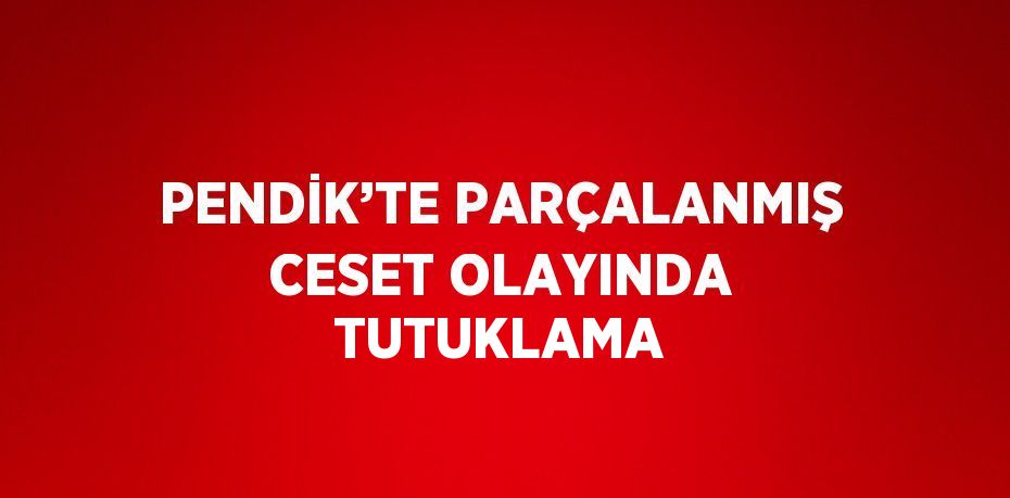 PENDİK’TE PARÇALANMIŞ CESET OLAYINDA TUTUKLAMA