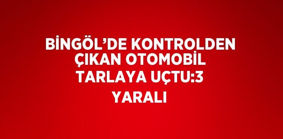 BİNGÖL’DE KONTROLDEN ÇIKAN OTOMOBİL TARLAYA UÇTU:3 YARALI