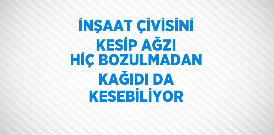 İNŞAAT ÇİVİSİNİ KESİP AĞZI HİÇ BOZULMADAN KAĞIDI DA KESEBİLİYOR