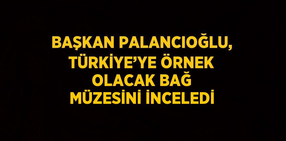 BAŞKAN PALANCIOĞLU, TÜRKİYE’YE ÖRNEK OLACAK BAĞ MÜZESİNİ İNCELEDİ