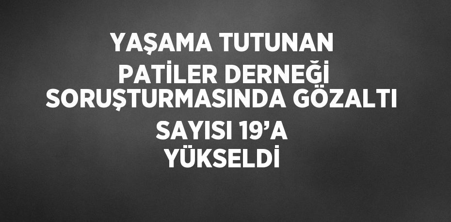 YAŞAMA TUTUNAN PATİLER DERNEĞİ SORUŞTURMASINDA GÖZALTI SAYISI 19’A YÜKSELDİ