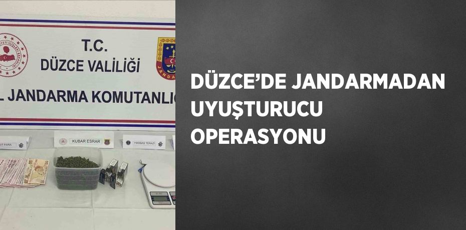 DÜZCE’DE JANDARMADAN UYUŞTURUCU OPERASYONU