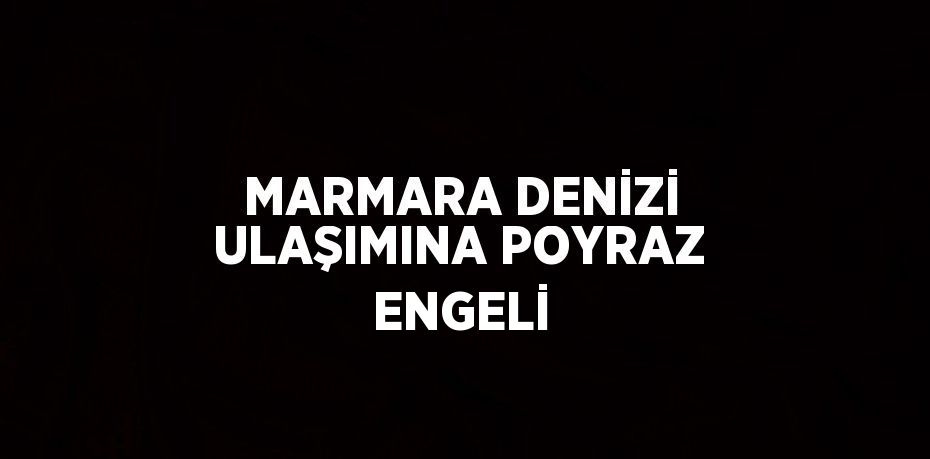 MARMARA DENİZİ ULAŞIMINA POYRAZ ENGELİ