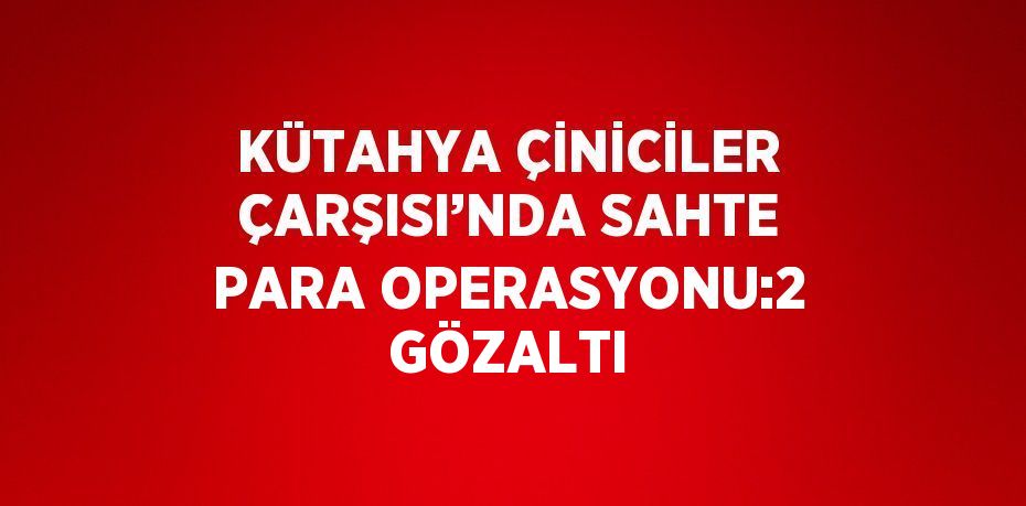 KÜTAHYA ÇİNİCİLER ÇARŞISI’NDA SAHTE PARA OPERASYONU:2 GÖZALTI