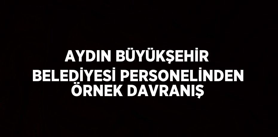 AYDIN BÜYÜKŞEHİR BELEDİYESİ PERSONELİNDEN ÖRNEK DAVRANIŞ