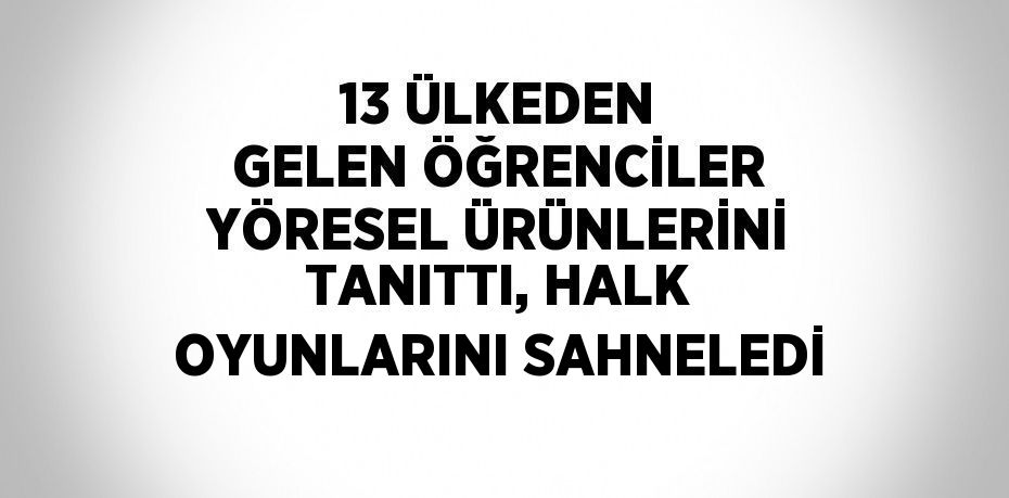 13 ÜLKEDEN GELEN ÖĞRENCİLER YÖRESEL ÜRÜNLERİNİ TANITTI, HALK OYUNLARINI SAHNELEDİ