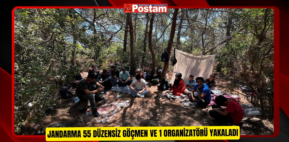 Jandarma 55 düzensiz göçmen ve 1 organizatörü yakaladı  