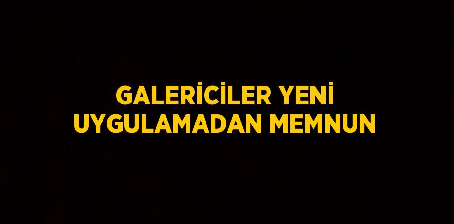 GALERİCİLER YENİ UYGULAMADAN MEMNUN