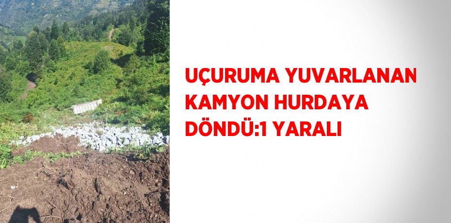 UÇURUMA YUVARLANAN KAMYON HURDAYA DÖNDÜ:1 YARALI