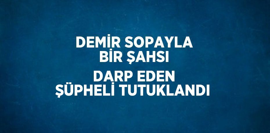 DEMİR SOPAYLA BİR ŞAHSI DARP EDEN ŞÜPHELİ TUTUKLANDI