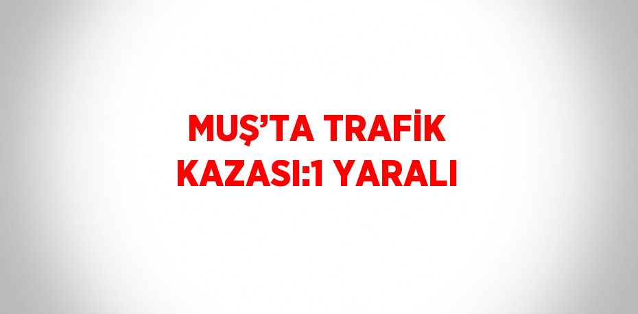 MUŞ’TA TRAFİK KAZASI:1 YARALI