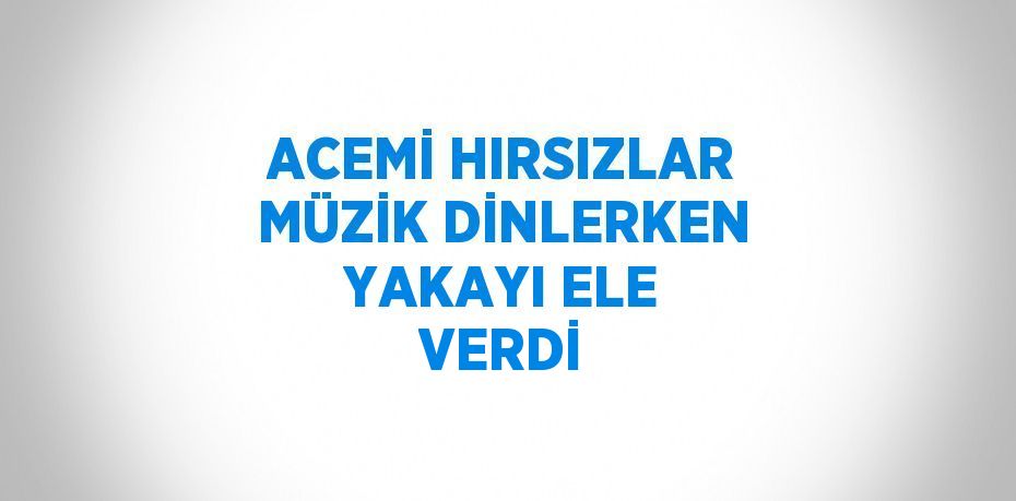 ACEMİ HIRSIZLAR MÜZİK DİNLERKEN YAKAYI ELE VERDİ